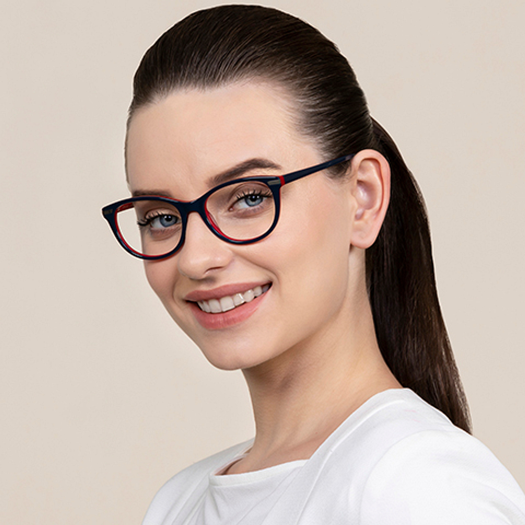 Vincent Chase Online Sky Blue Full Rim Cat Eye left side