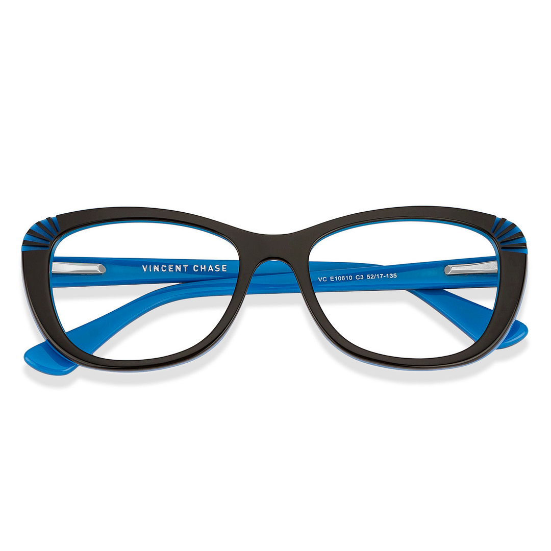 Vincent Chase Online Black Blue Full Rim Cat Eye left side