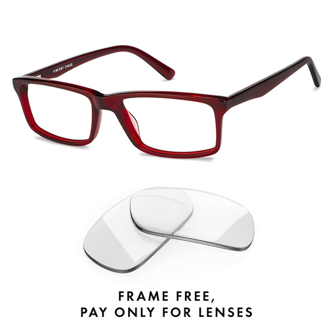 Vincent Chase Online Red Full Rim Rectangle left side
