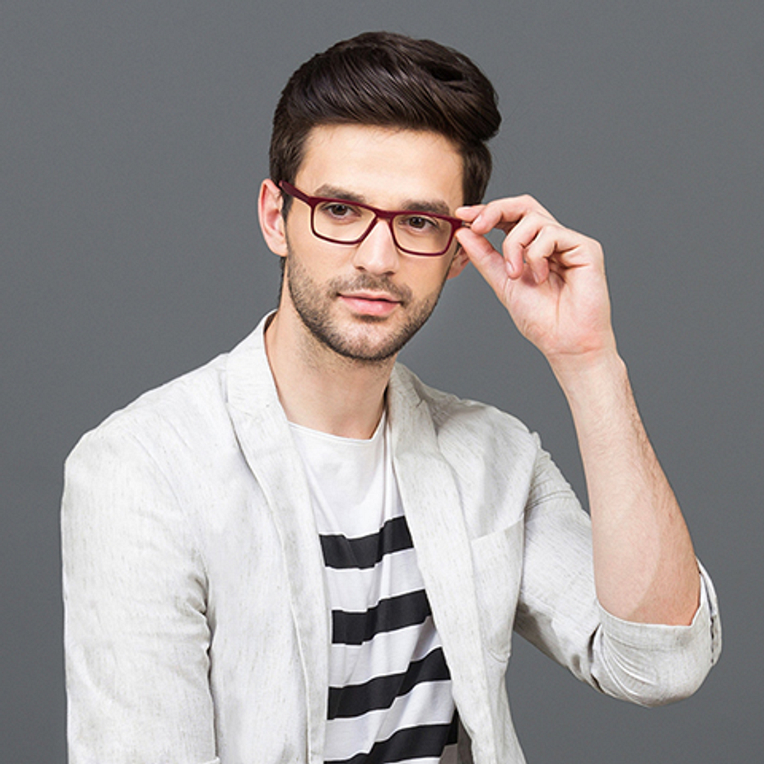 Vincent Chase Online Red Full Rim Rectangle left side