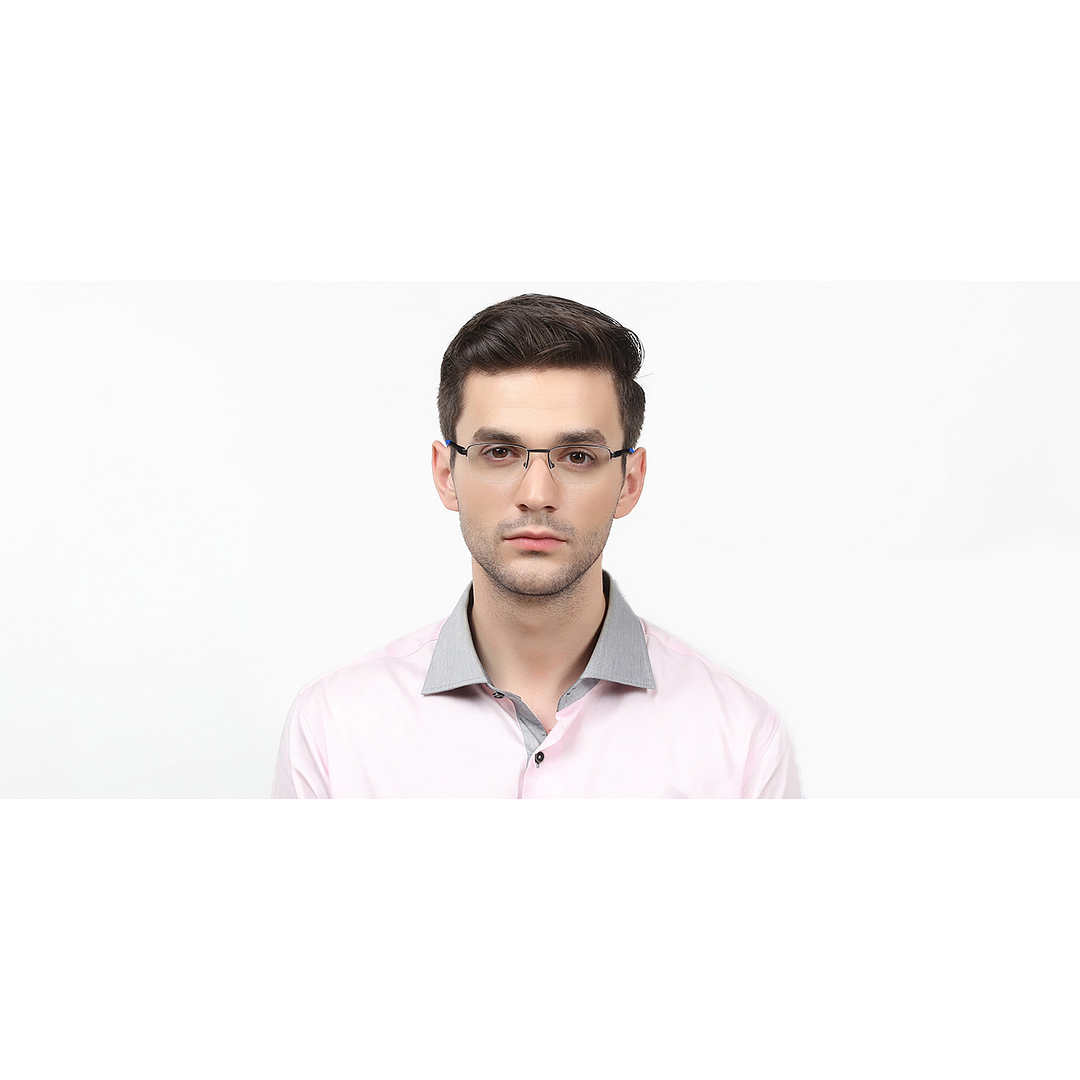 Vincent Chase Online Mid Gunmetal Half Rim Rectangle left side