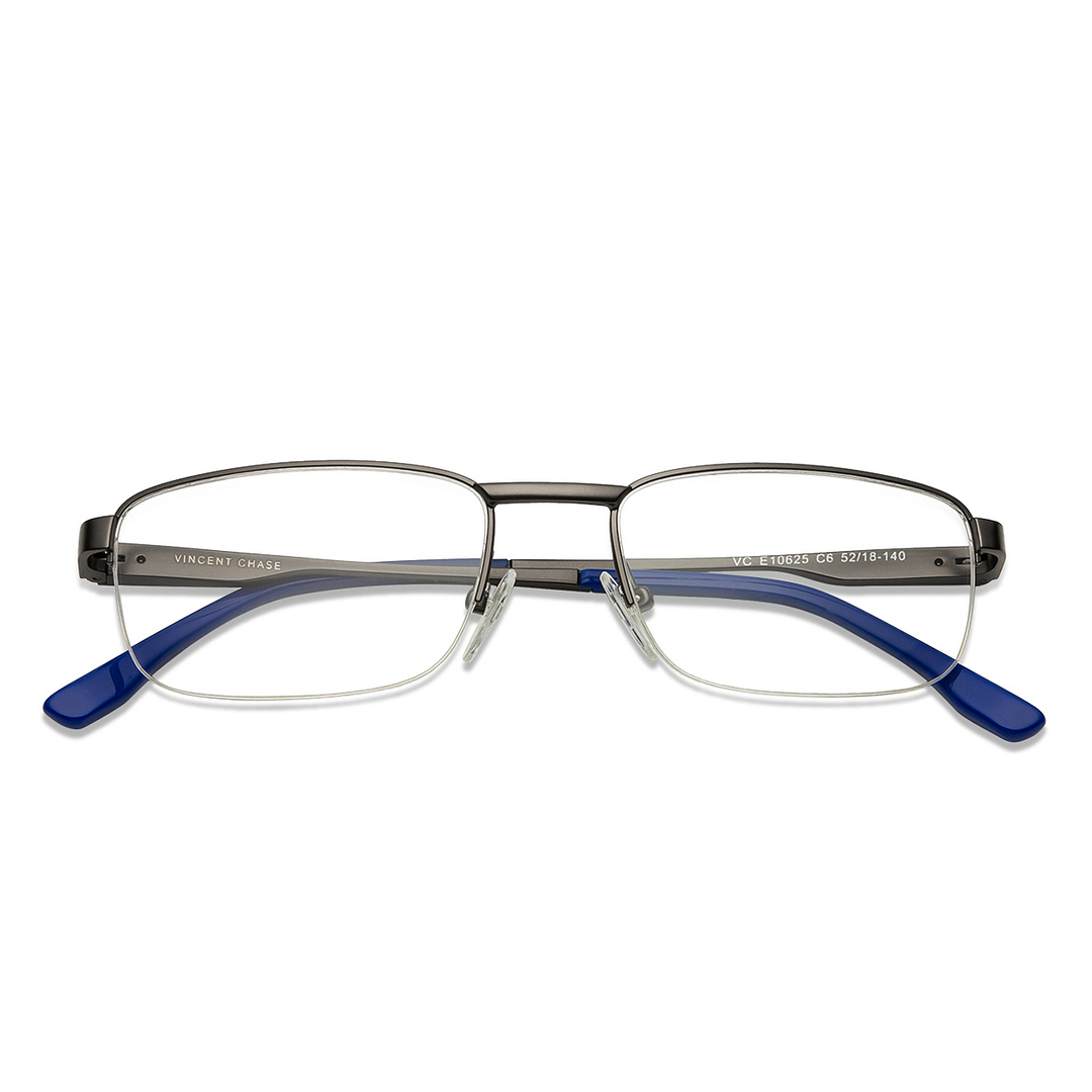 Vincent Chase Online Mid Gunmetal Half Rim Rectangle right side