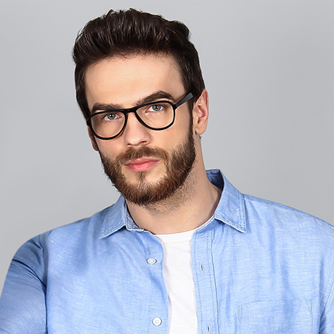 Vincent Chase Online Black Full Rim Aviator left side