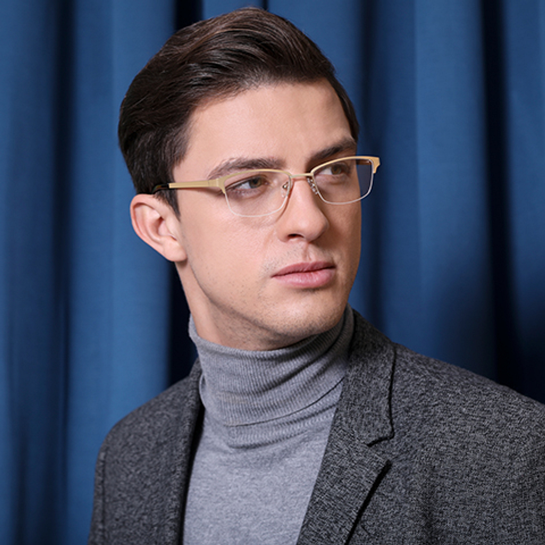 Vincent Chase Online Gold Half Rim Rectangle left side