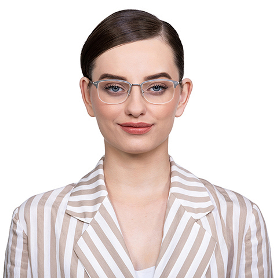 Vincent Chase Online Silver Half Rim Rectangle left side
