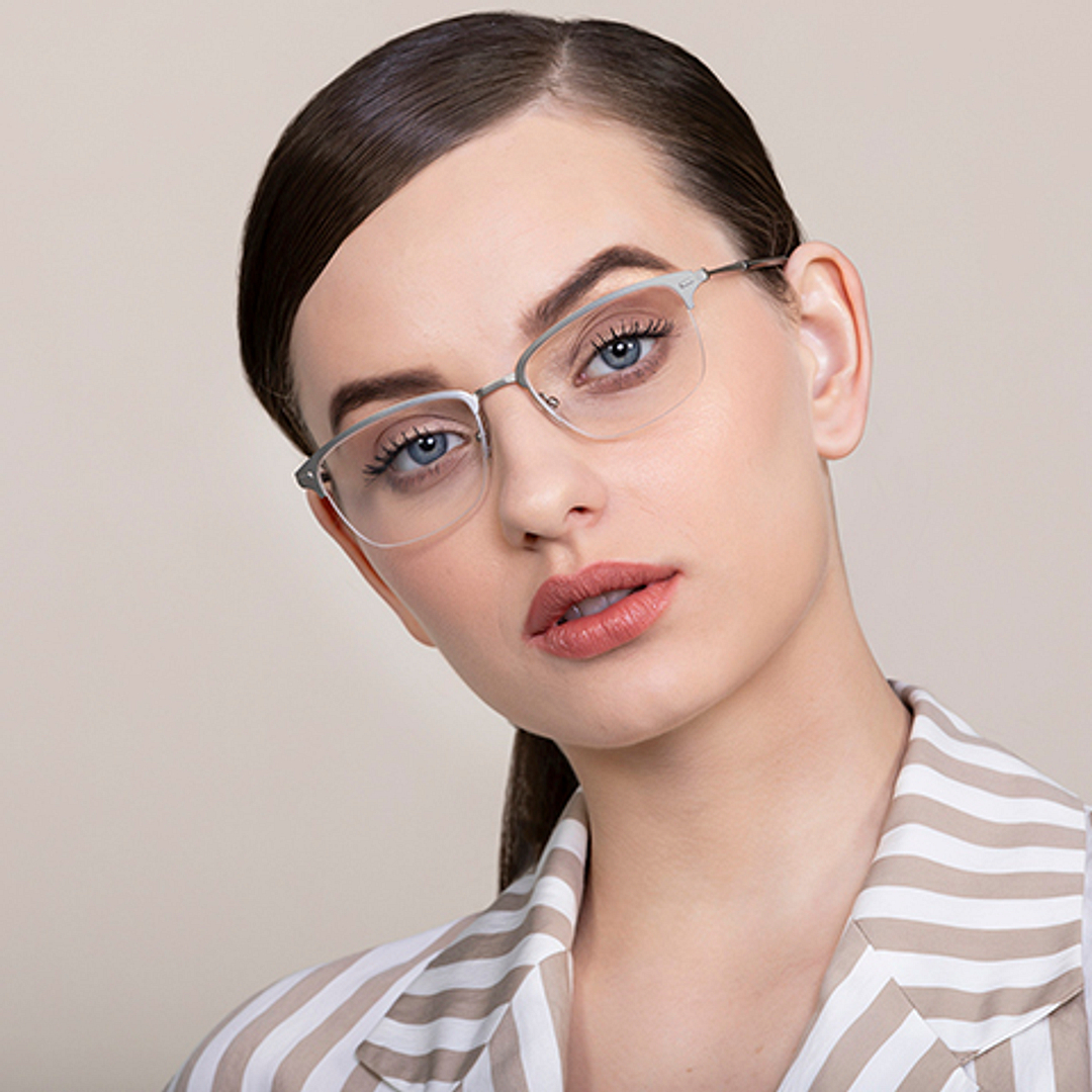 Vincent Chase Online Silver Half Rim Rectangle left side