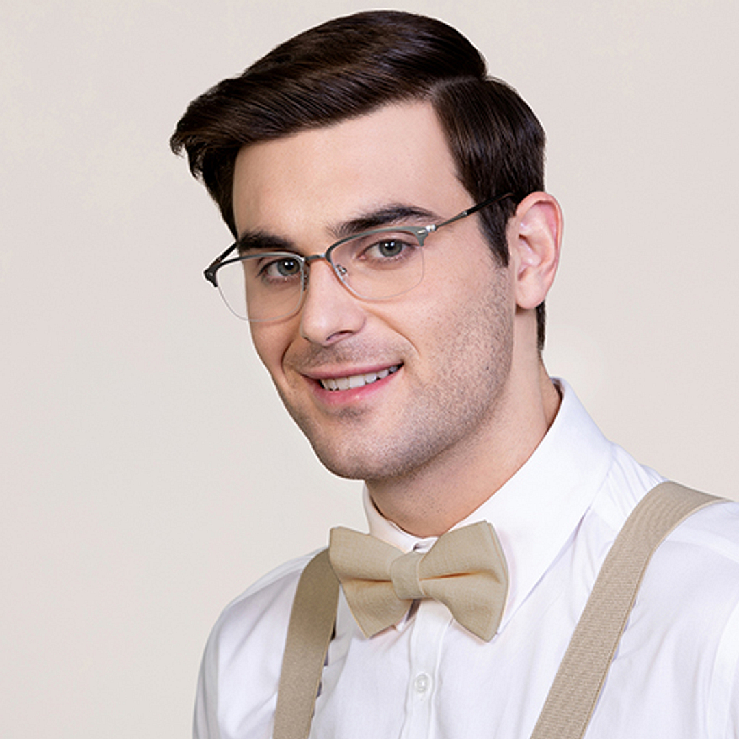 Vincent Chase Online Silver Half Rim Rectangle left side