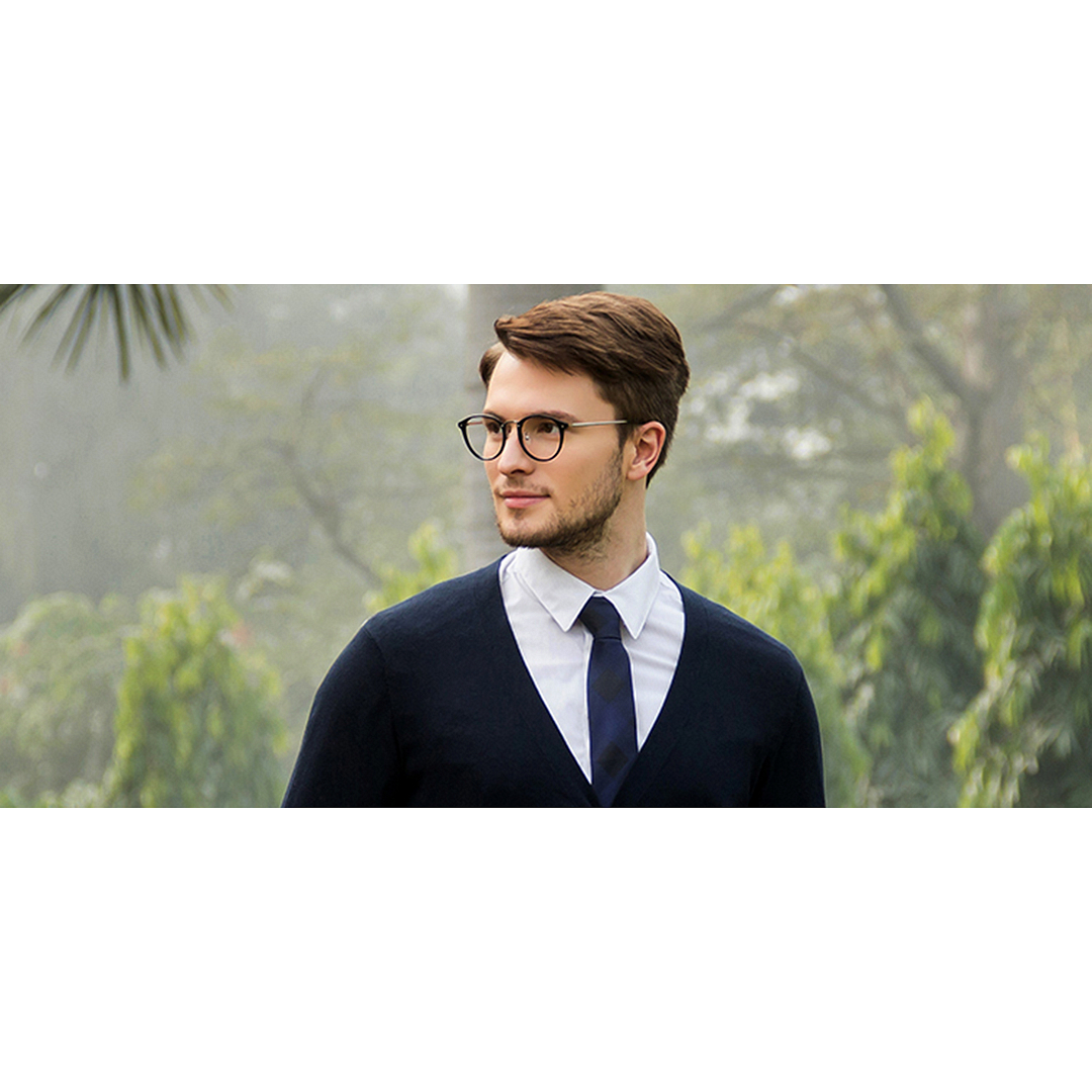 Lenskart Air Online Dark Gunmetal Full Rim Round left side