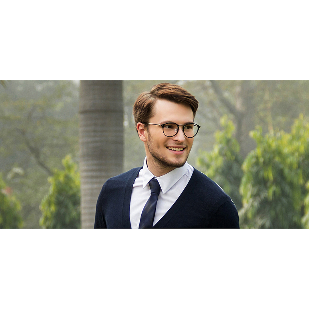 Lenskart Air Online Dark Gunmetal Full Rim Round right side