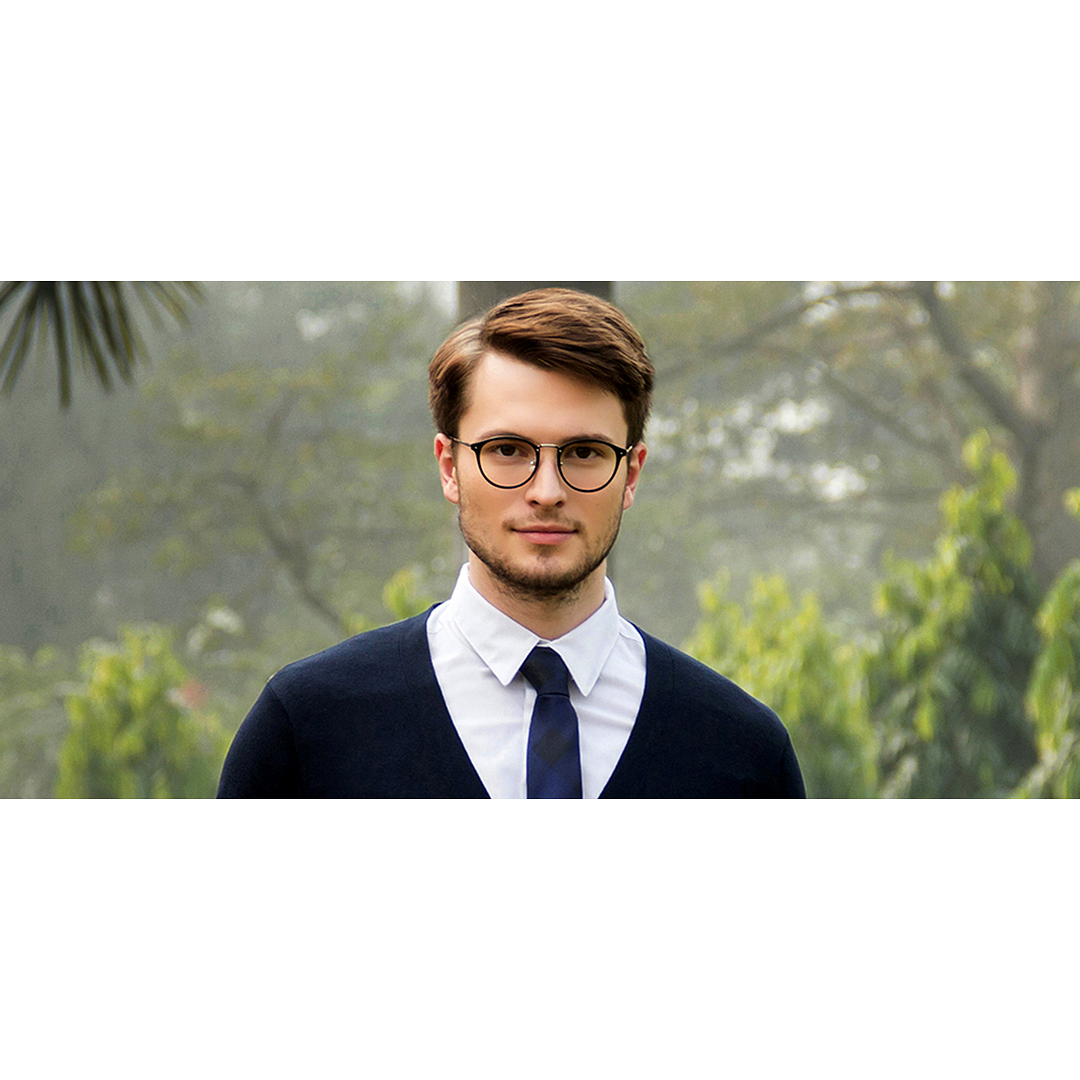 Lenskart Air Online Dark Gunmetal Full Rim Round left side