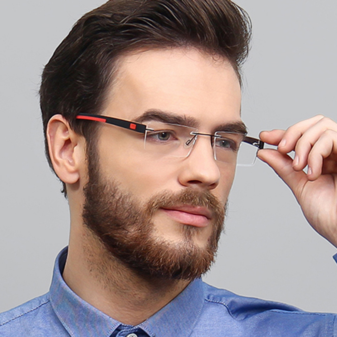 Lenskart Air Online Black Rimless Rectangle right side