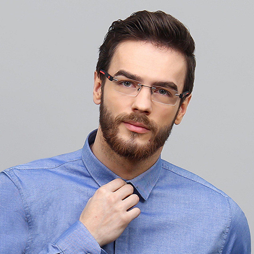 Lenskart Air Online Black Rimless Rectangle left side