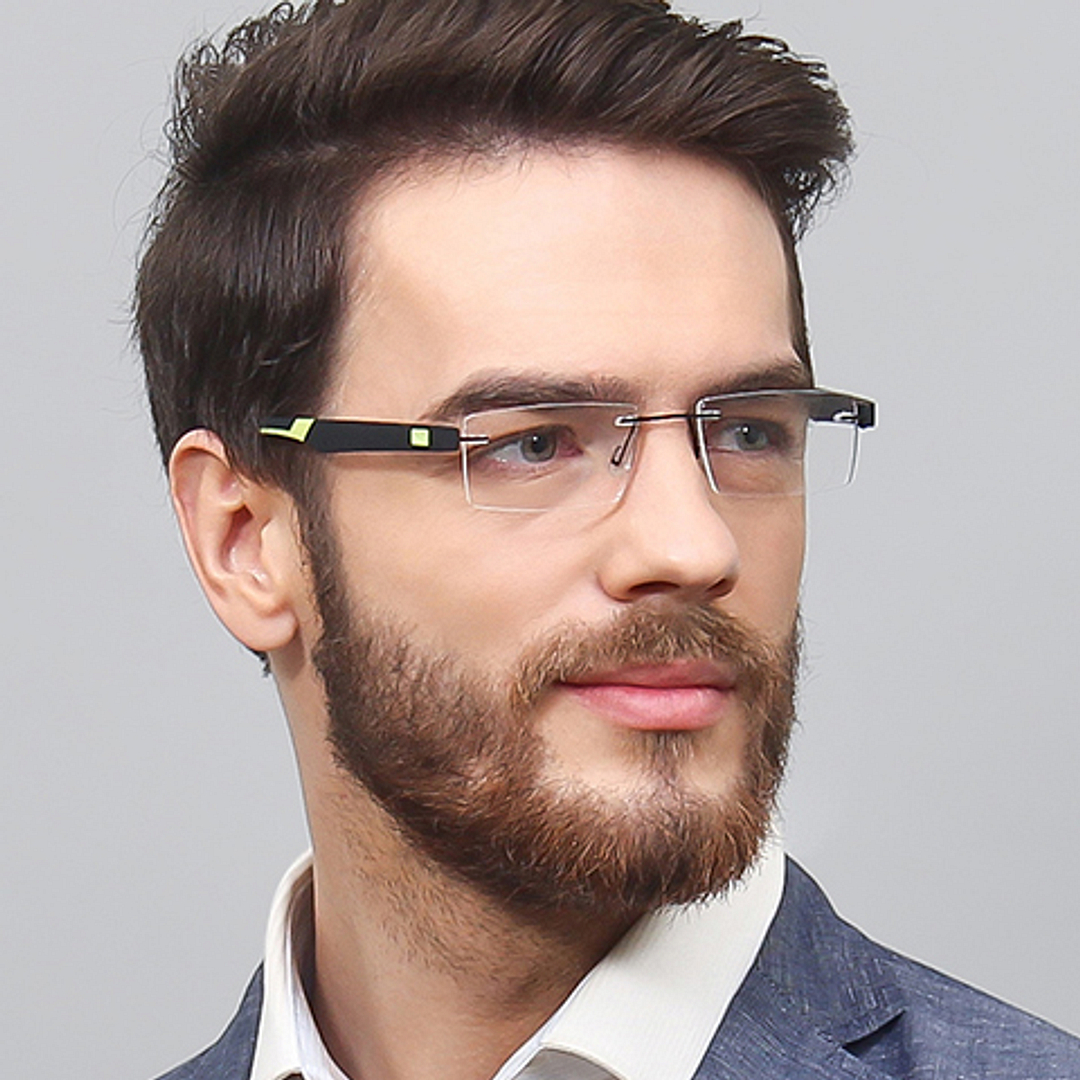 Lenskart Air Online Black Rimless Rectangle left side