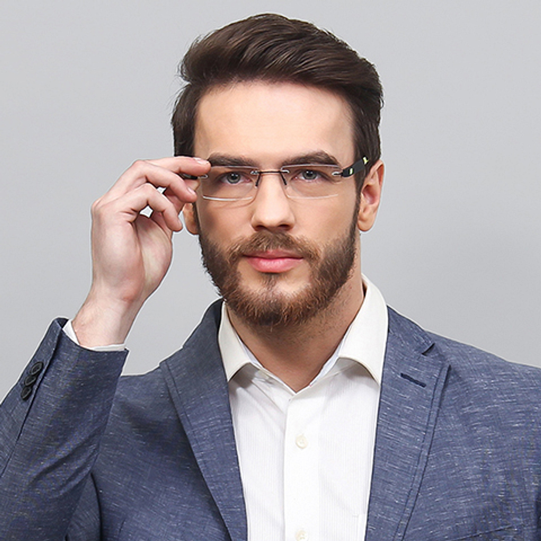 Lenskart Air Online Black Rimless Rectangle left side