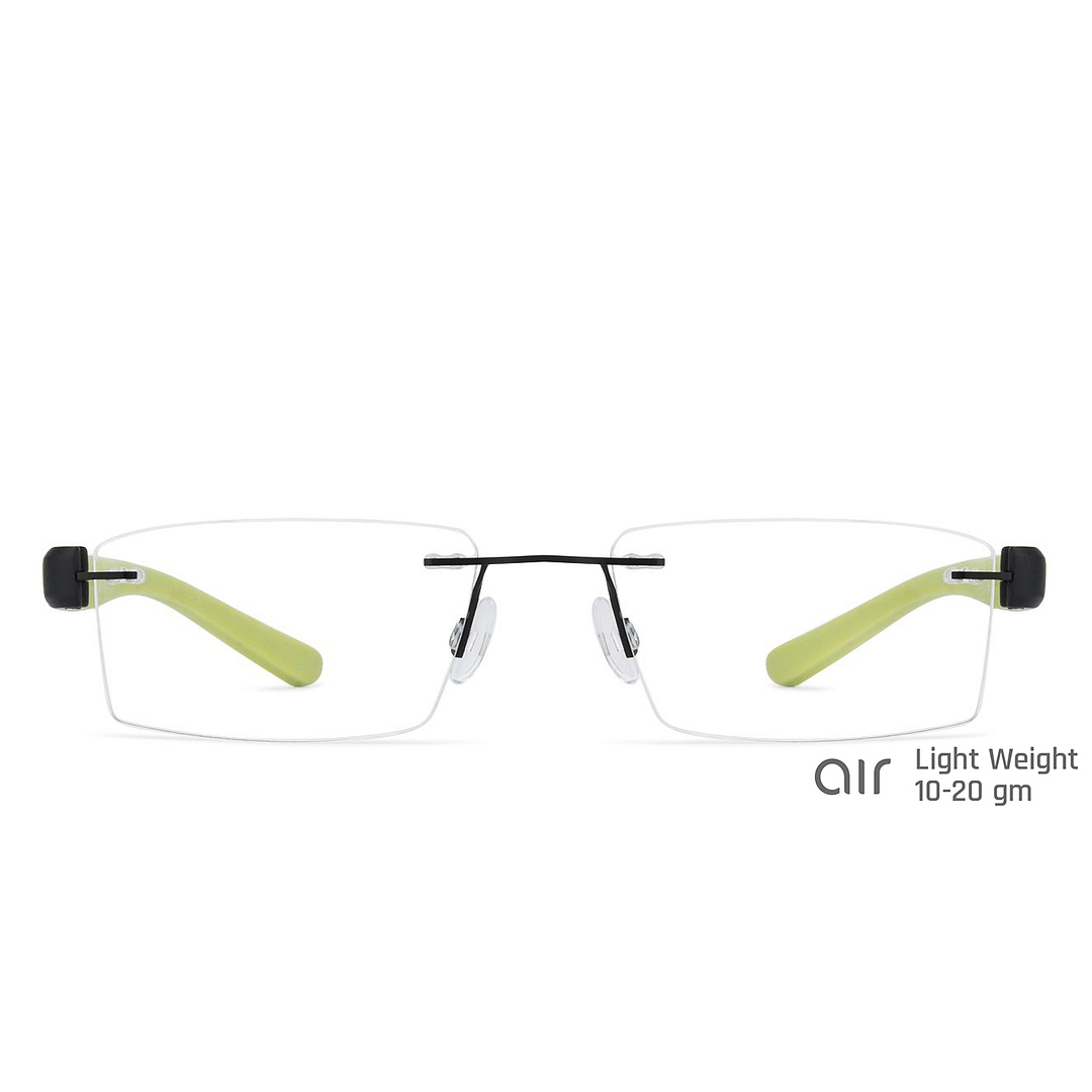 Buy Lenskart Air Essentials : Black Lemon Rimless Rectangle