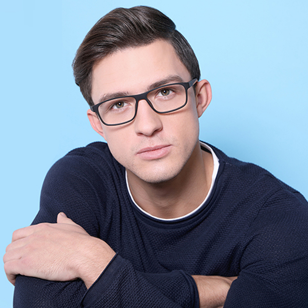 Lenskart Air Online Gray Transparent Full Rim Rectangle left side