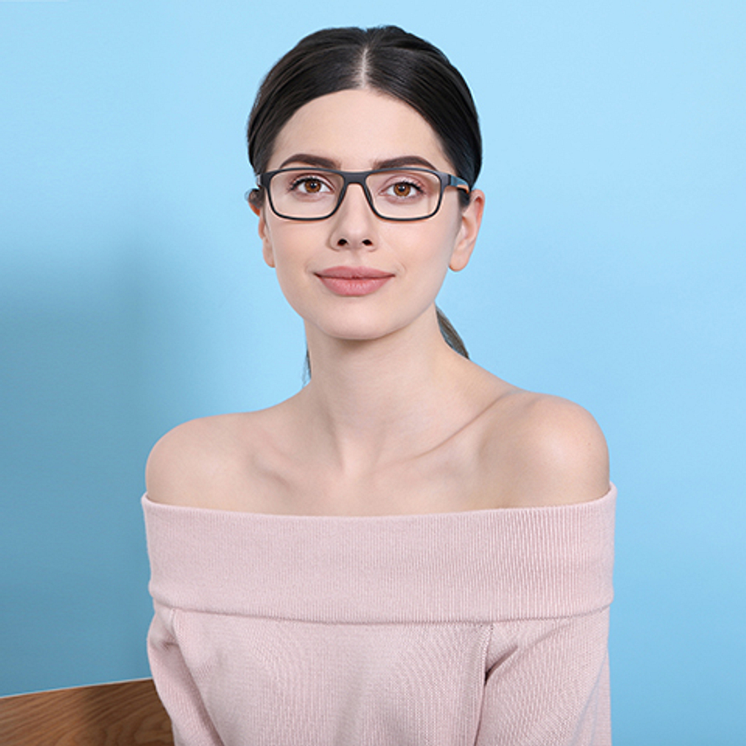 Lenskart Air Online Gray Transparent Full Rim Rectangle left side