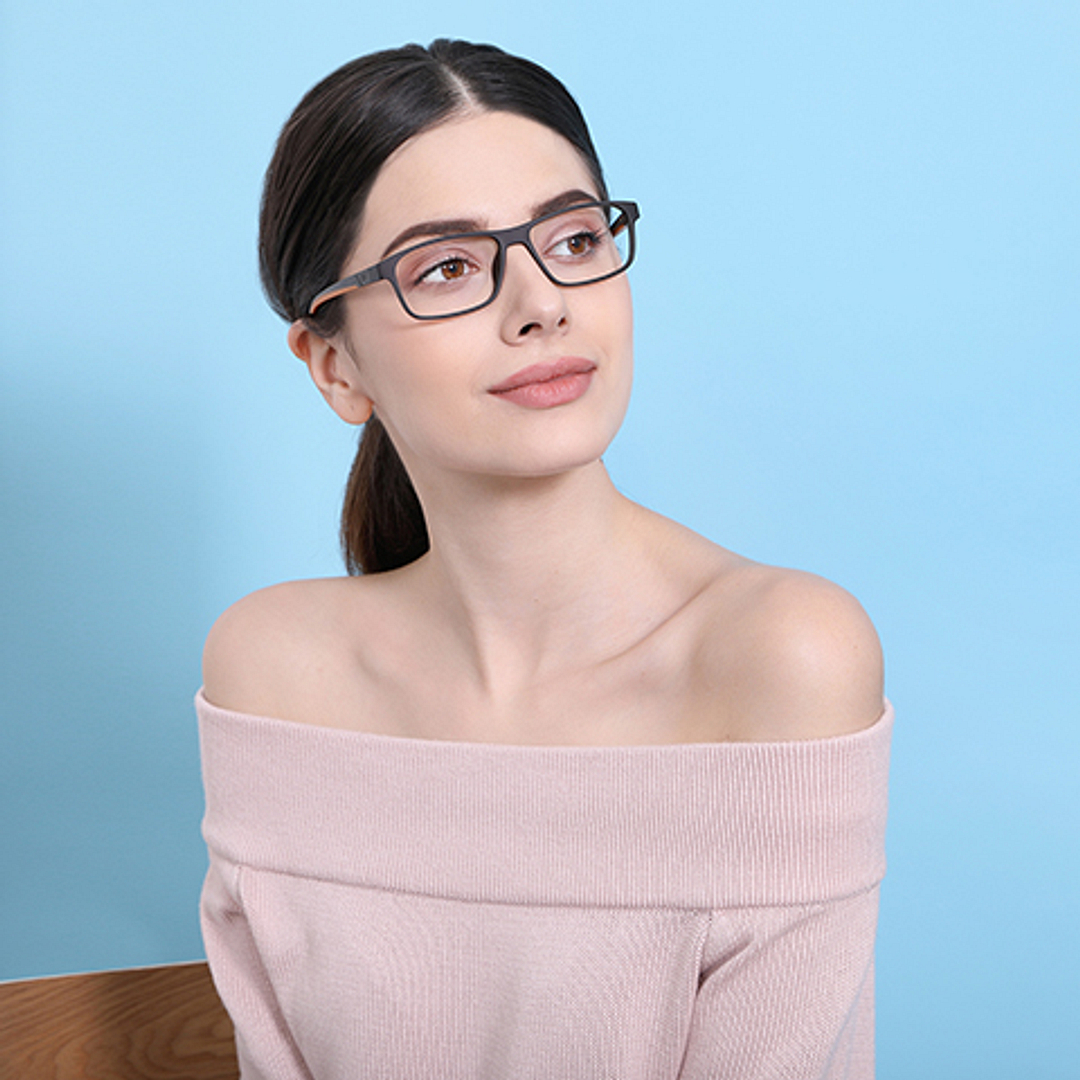 Lenskart Air Online Gray Transparent Full Rim Rectangle right side