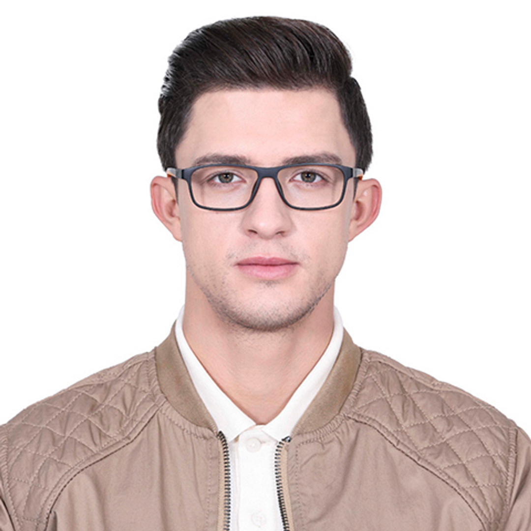 Lenskart Air Online Gray Transparent Full Rim Rectangle left side