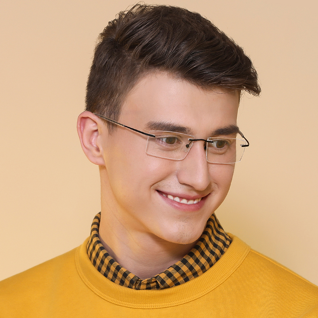 Vincent Chase Online Black Rimless Rectangle right side