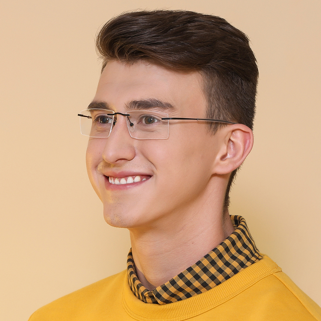 Vincent Chase Online Black Rimless Rectangle left side