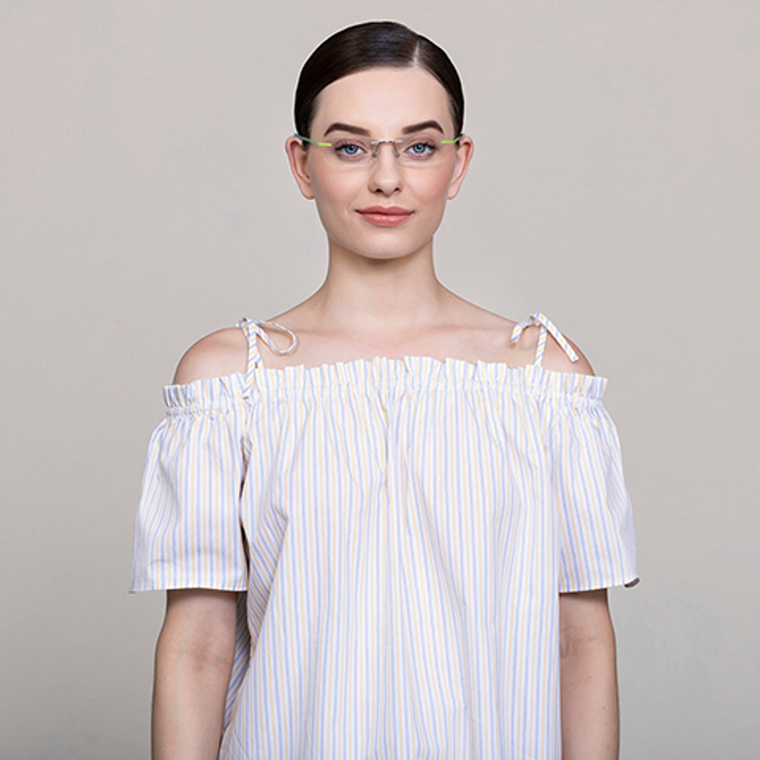 Vincent Chase Online Mid Gunmetal Rimless Rectangle right side