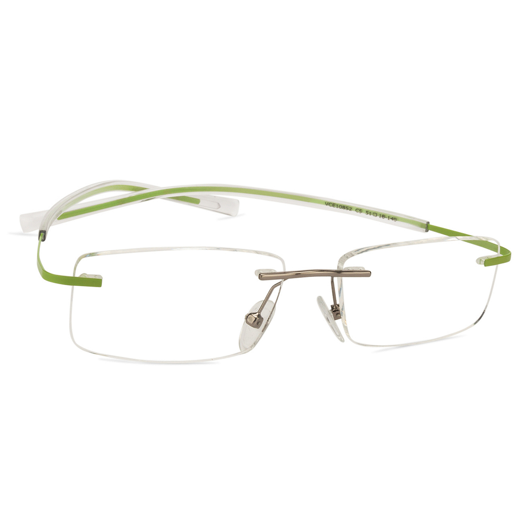 Vincent Chase Online Mid Gunmetal Rimless Rectangle left side