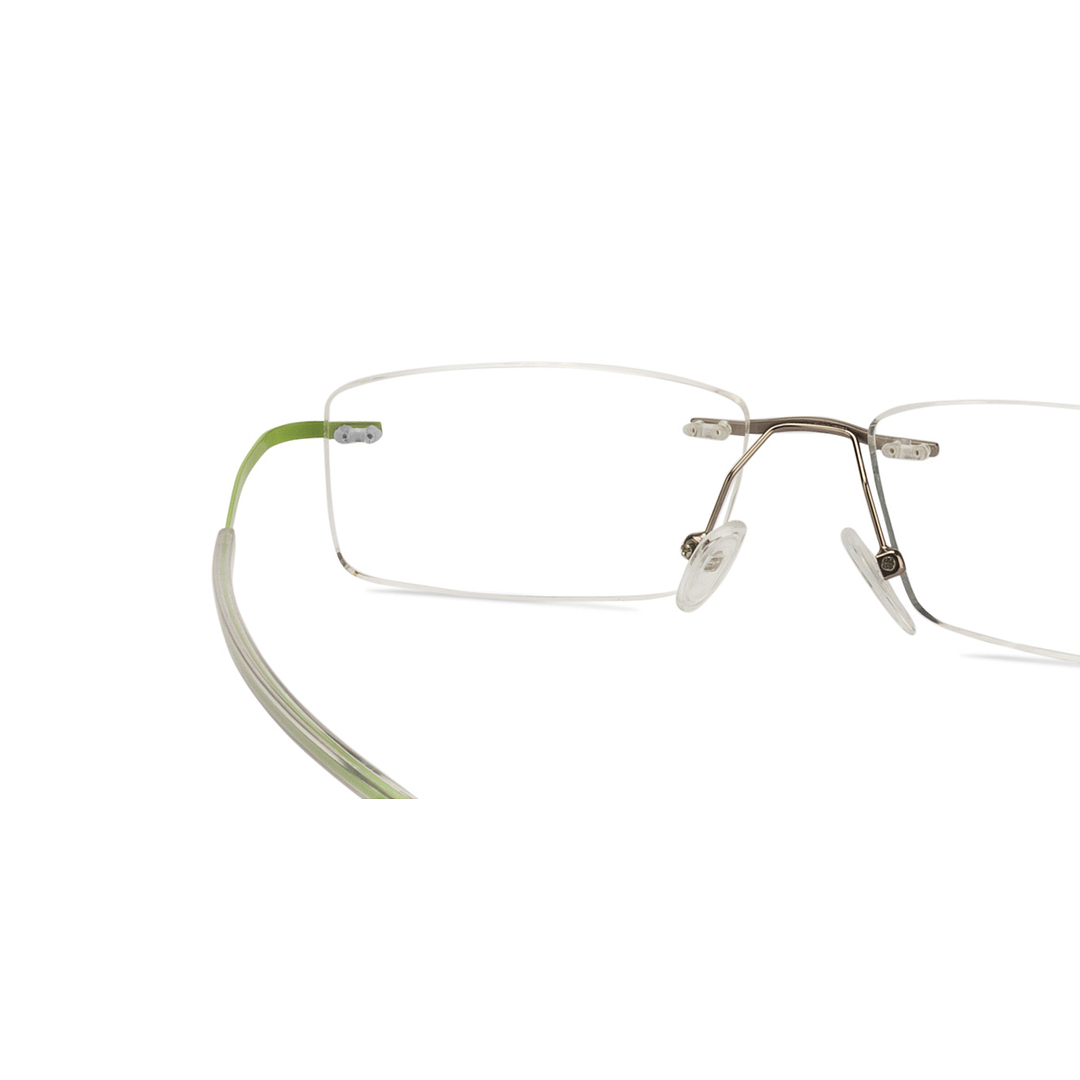 Vincent Chase Online Mid Gunmetal Rimless Rectangle left side