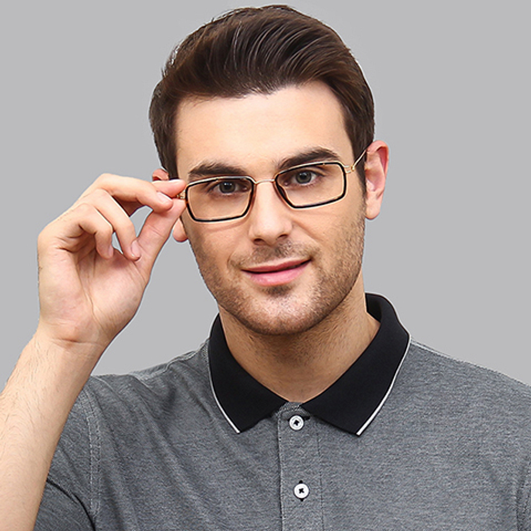 Lenskart Air Online Gold Full Rim Rectangle left side