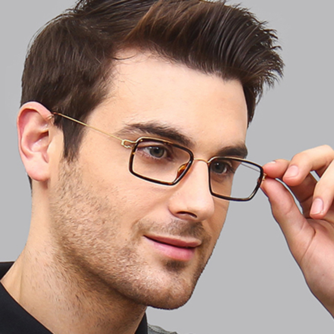 Lenskart Air Online Gold Full Rim Rectangle right side