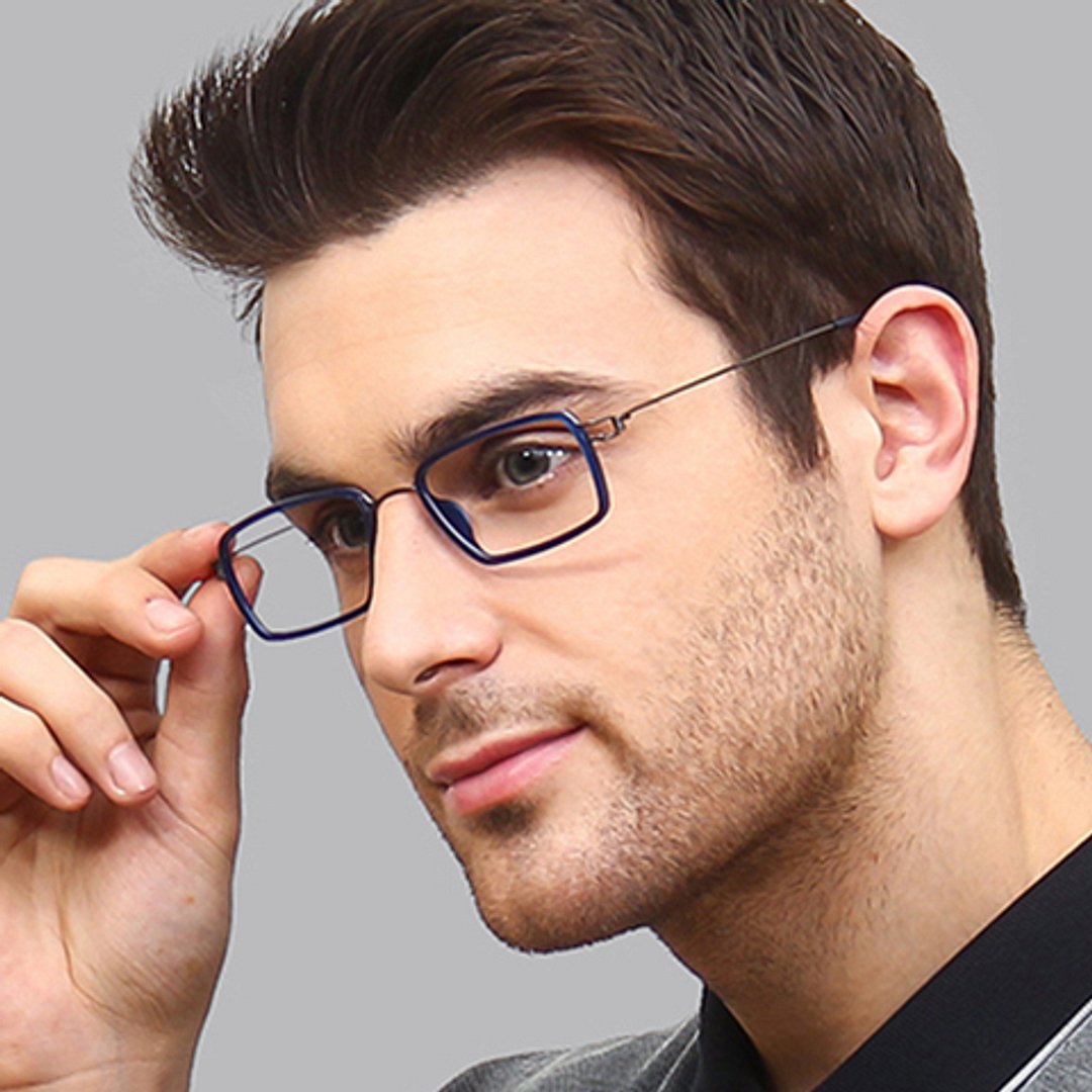 Lenskart Air Online Sky Blue Full Rim Rectangle left side