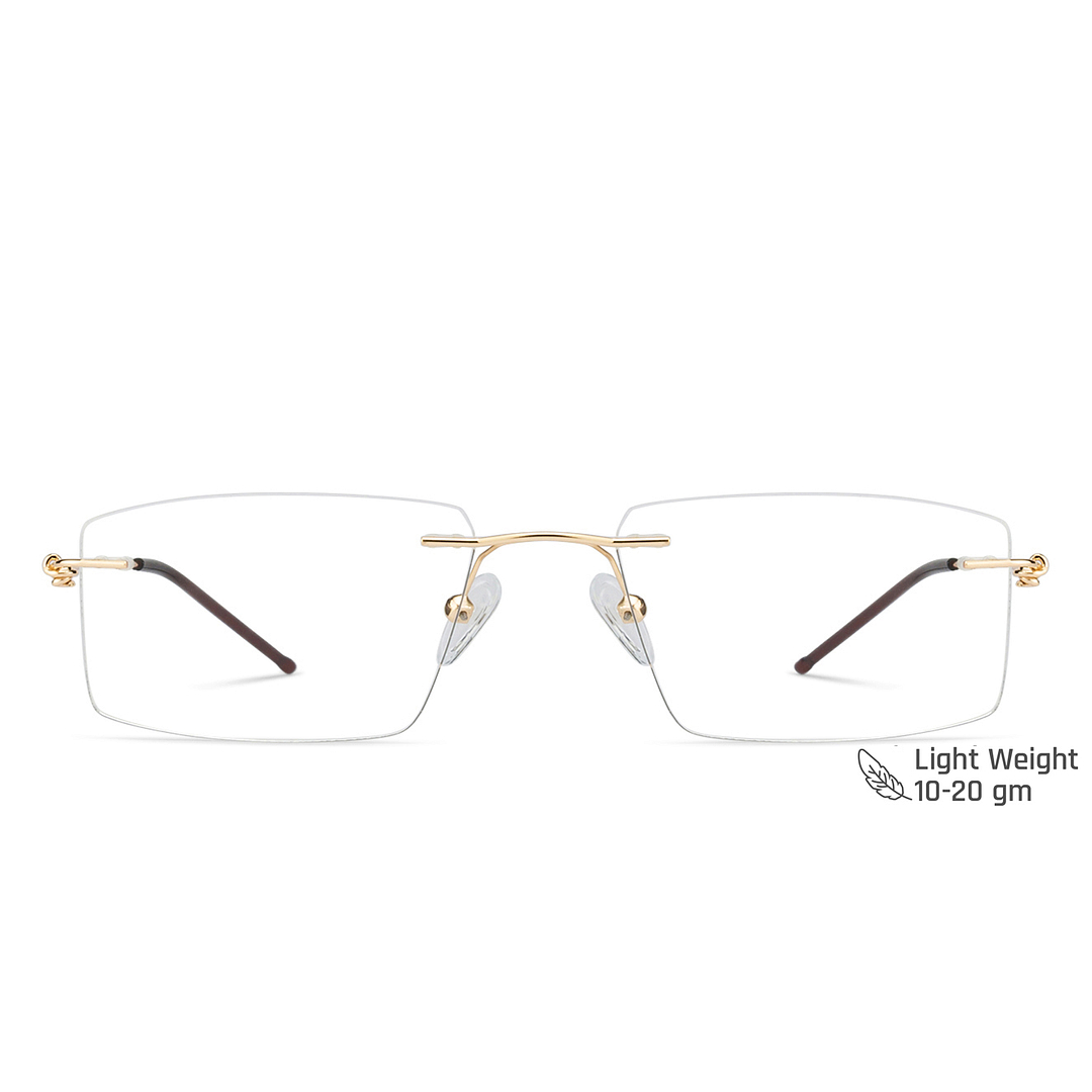 Vincent Chase Online Gold Rimless Rectangle left side