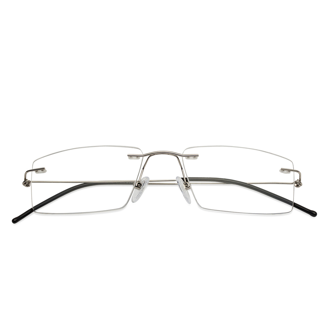 Vincent Chase Online Silver Rimless Rectangle left side