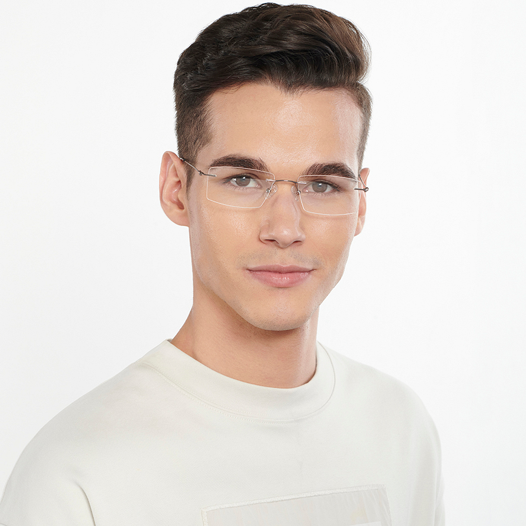 Vincent Chase Online Silver Rimless Rectangle right side