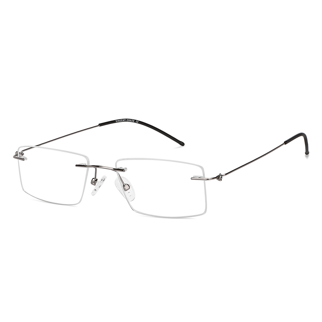 Vincent Chase Online Silver Rimless Rectangle right side