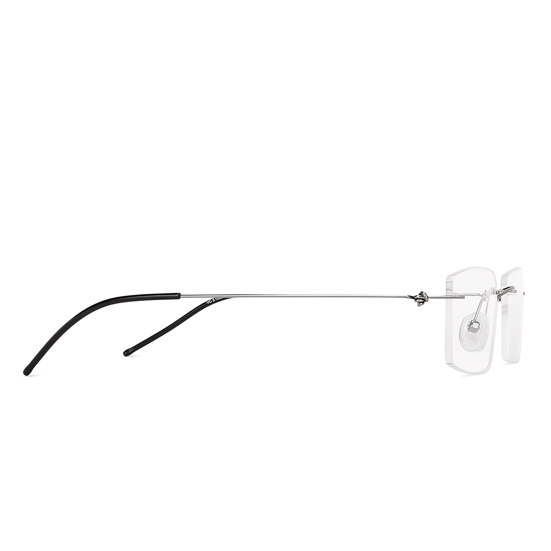 Vincent Chase Online Silver Rimless Rectangle left side