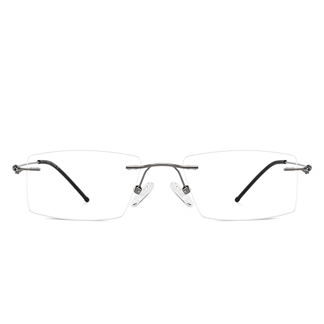 Vincent Chase Online Silver Rimless Rectangle left side