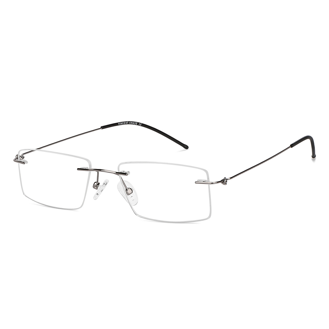 Vincent Chase Online Silver Rimless Rectangle right side