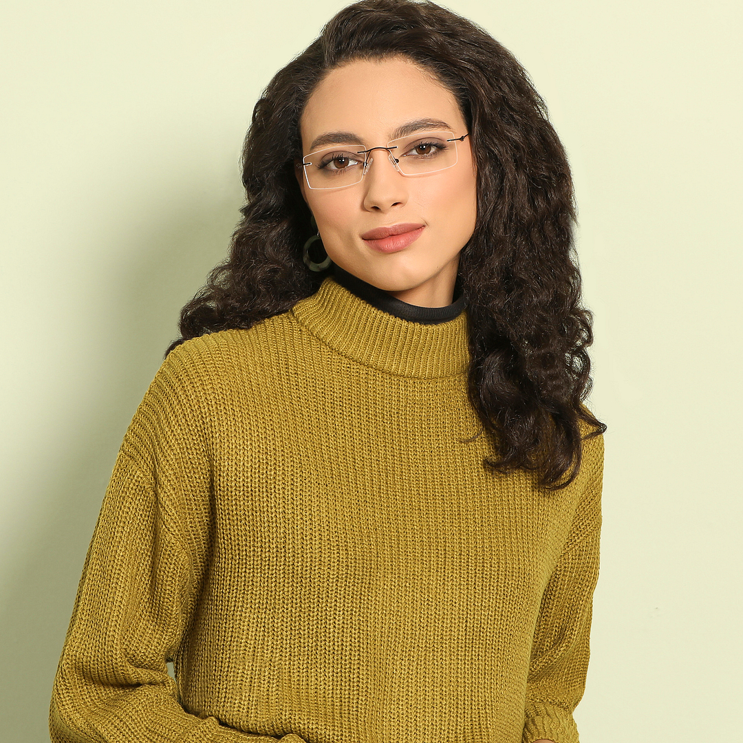 Vincent Chase Online Mid Gunmetal Rimless Rectangle right side