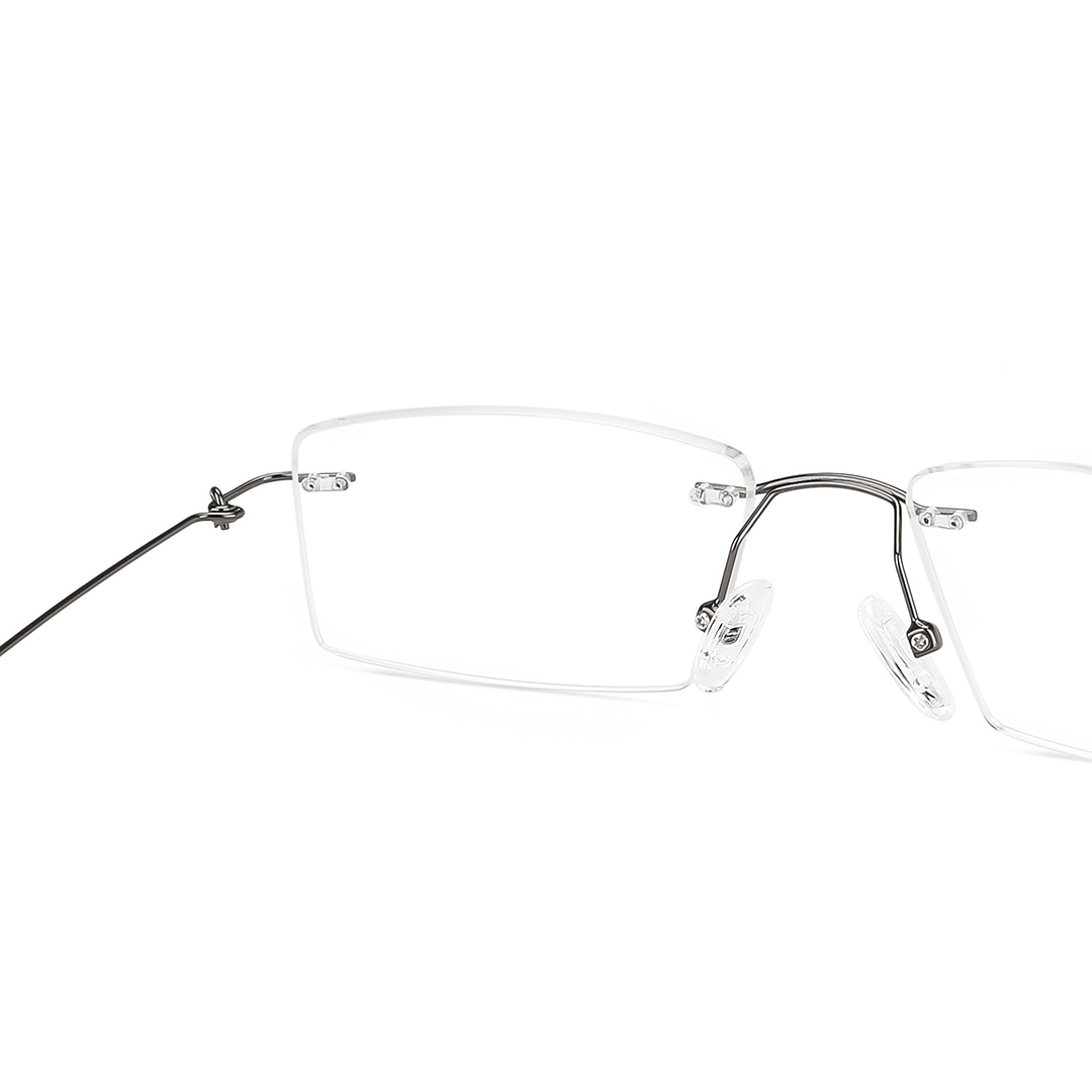 Vincent Chase Online Mid Gunmetal Rimless Rectangle right side