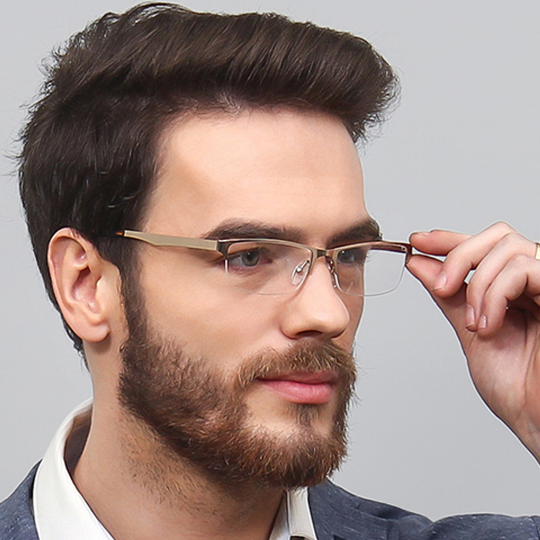 Vincent Chase Online Gold Half Rim Rectangle right side