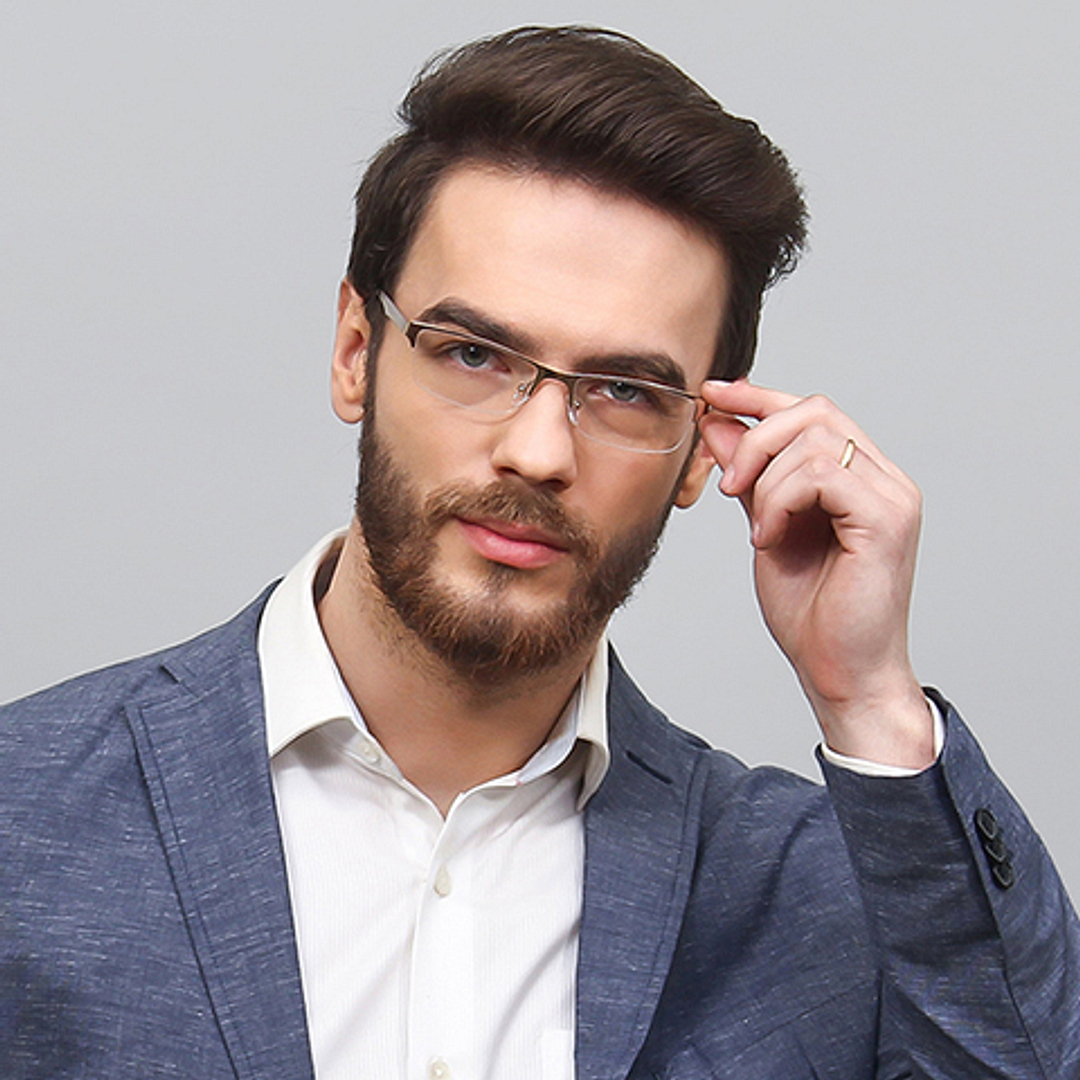 Vincent Chase Online Gold Half Rim Rectangle left side