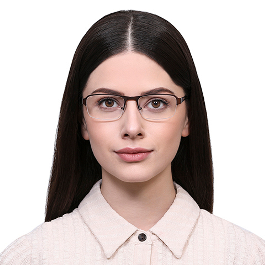 Vincent Chase Online Light Brown Half Rim Rectangle left side