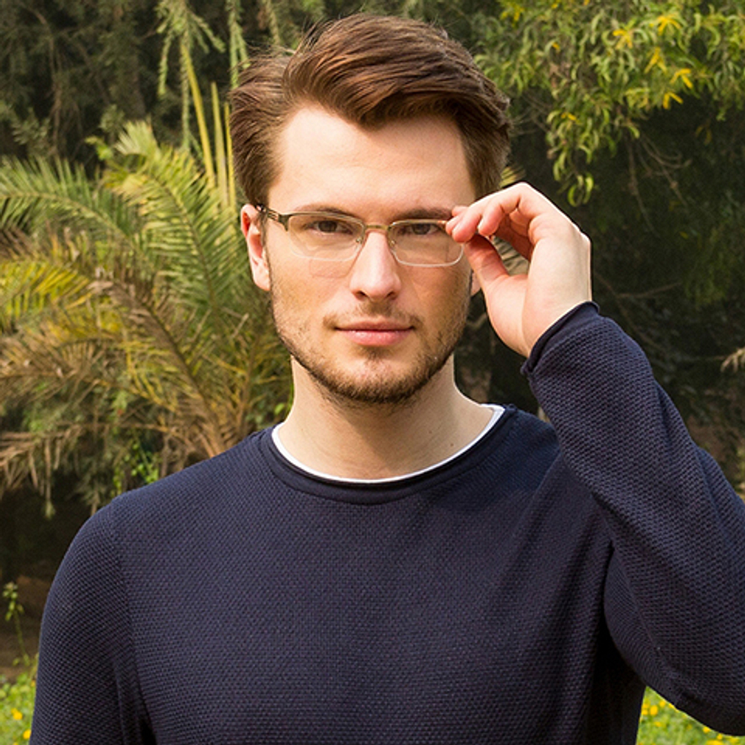 Vincent Chase Online Gold Half Rim Rectangle right side