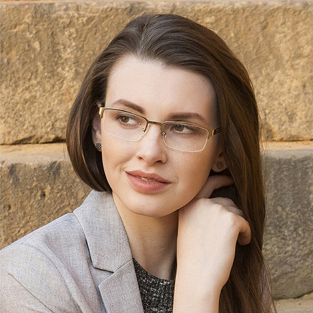 Vincent Chase Online Gold Half Rim Rectangle left side