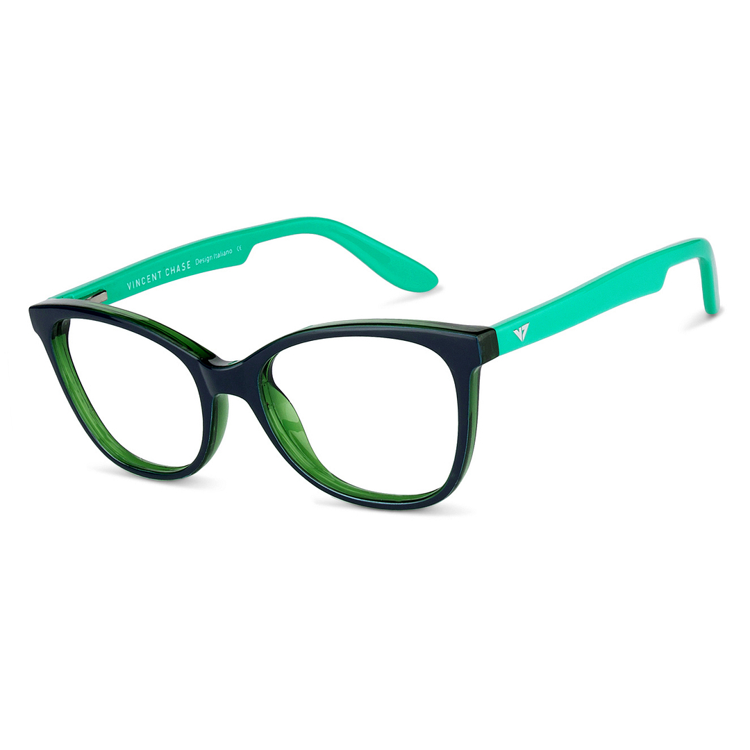 Hooper Online Navy Blue Transparent Full Rim Cat Eye left side