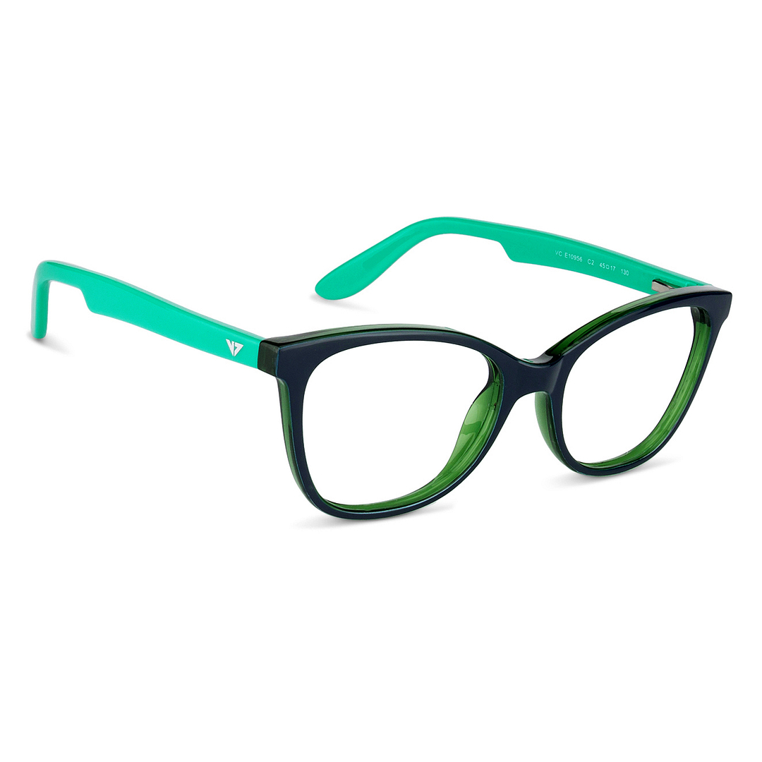 Hooper Online Navy Blue Transparent Full Rim Cat Eye left side