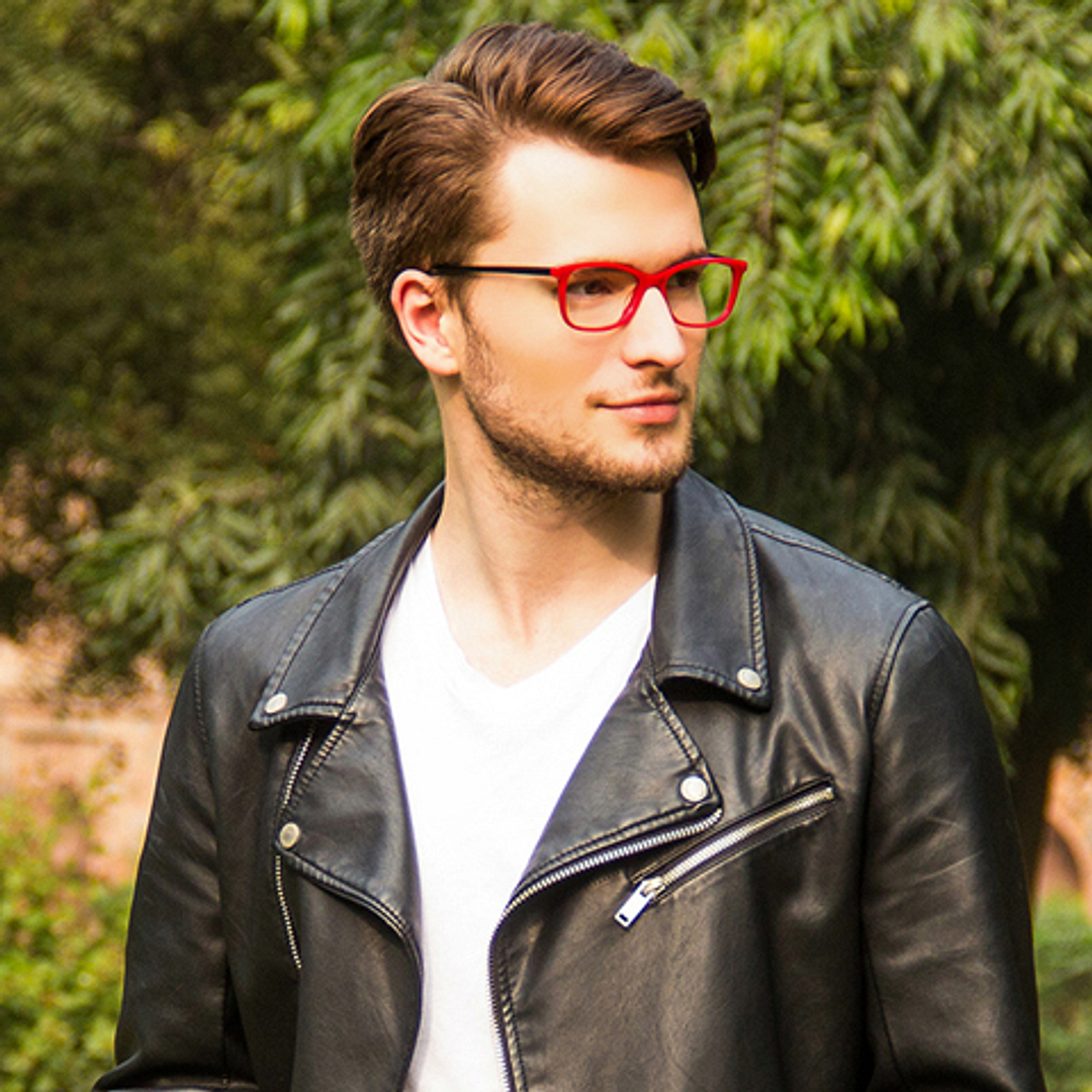 Vincent Chase Online Red Full Rim Rectangle left side