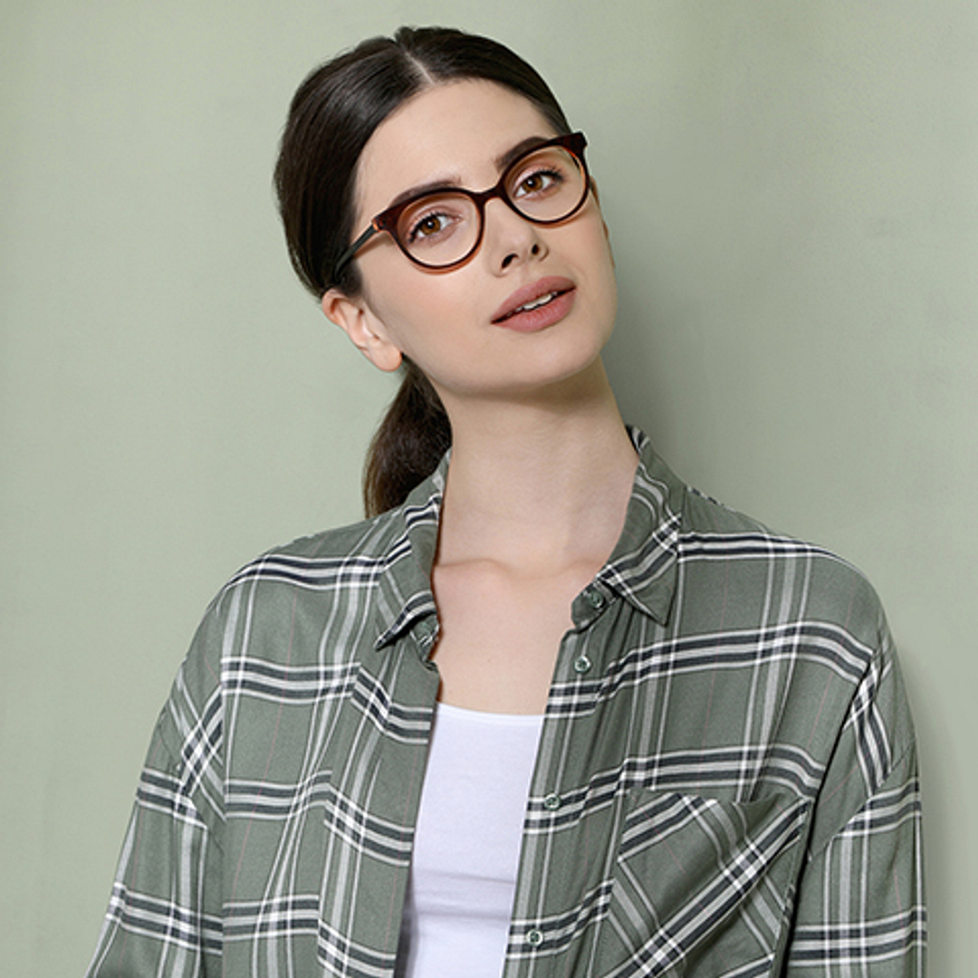 Vincent Chase Online Brown Transparent Full Rim Cat Eye right side