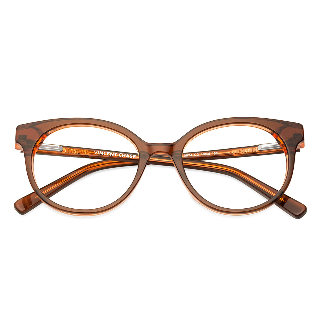 Vincent Chase Online Brown Transparent Full Rim Cat Eye right side